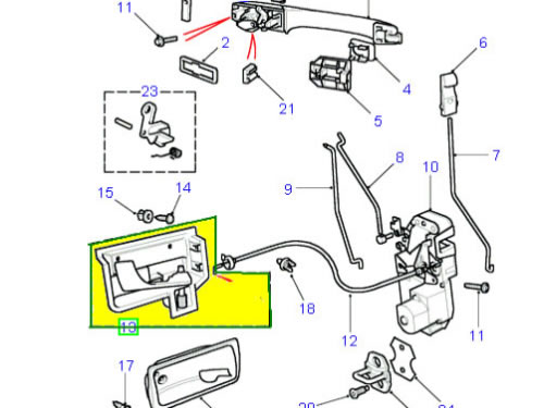 GENUINE LAND ROVER INTERIOR DOOR HANDLE RANGE ROVER 4.0 4.6 P38 95