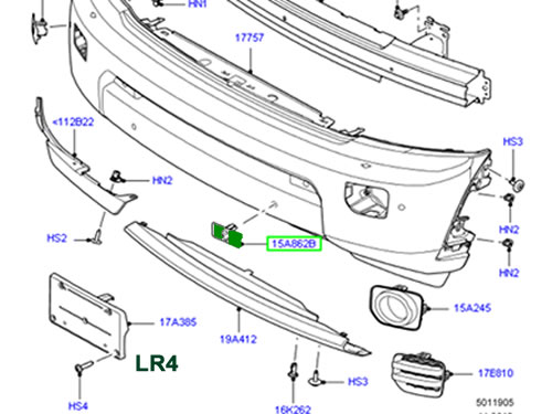 Land Rover Range Sport Front Center Parking Sensor Bracket Bezel (x2) – VTJ500120PMA