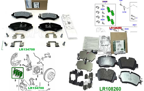 GENUINE LAND ROVER FRONT & REAR BRAKE PADS RANGE ROVER 13 RANGE ROVER SPORT 14 NEW DISCOVERY  LR108260 LR051626