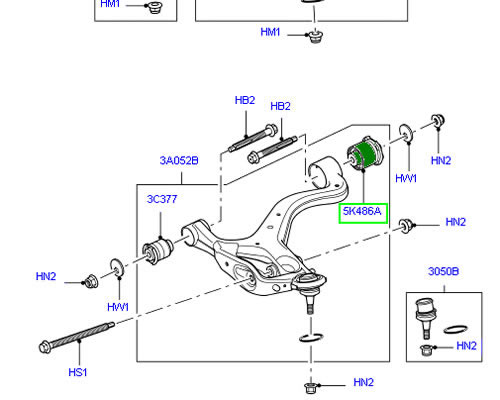 thumbnail image 2 of Delphi Front Lower Control Arm With Bushing & Ball Joint For Land Rover Range Rover Sport, LR3, LR4 2 of 5