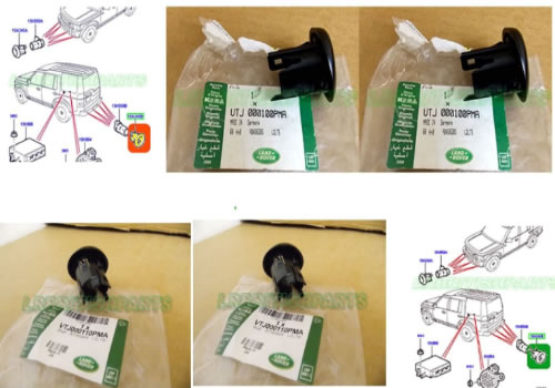 GENUINE LAND ROVER REAR BUMPER PARKING AID BEZEL INNER OUTER LR3 SET OF 4 VTJ000110+VTJ000100